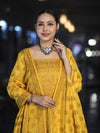 Banarasee Semi Katan Jamewar Weaving Salwar Kameez Fabric With Dupatta Set-Yellow