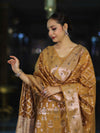 Banarasee Cotton Silk Zari Work Salwar Kameez Fabric With Dupatta Set-Mustard Yellow