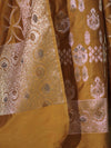 Banarasee Cotton Silk Zari Work Salwar Kameez Fabric With Dupatta Set-Mustard Yellow
