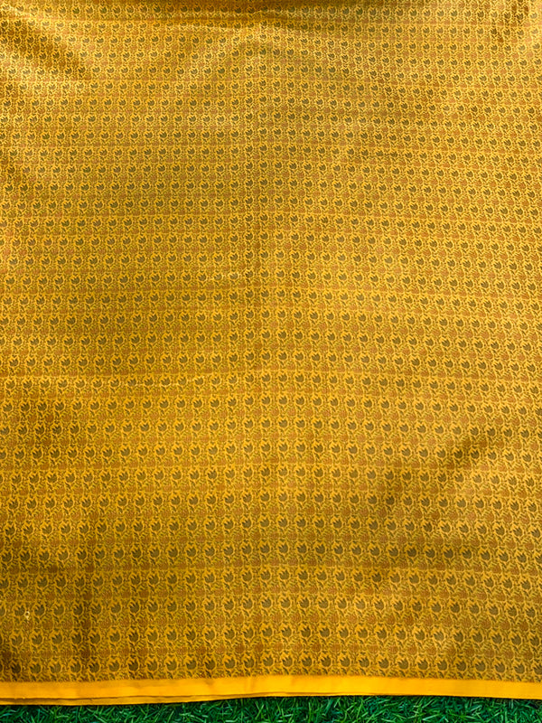 Banarasee Semi Katan Jamewar Weaving Salwar Kameez Fabric With Dupatta Set-Yellow