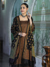 Banarasee Semi Katan Jamewar Weaving Salwar Kameez Fabric With Dupatta Set-Black