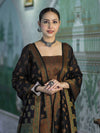 Banarasee Semi Katan Jamewar Weaving Salwar Kameez Fabric With Dupatta Set-Black