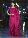 Banarasee Handwoven Tissue Saree With Handwoven Pearl Motifs-Pink