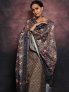 Banarasee Chanderi Silk Zari Buti Salwar Kameez With Patola Dupatta-Brown