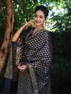 Banarasee Cotton Silk Zari Woven Salwar Kameez Dupatta Set-Navy Blue