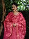 Banarasee Cotton Silk Zari Woven Salwar Kameez Dupatta Set-Fuscia Pink