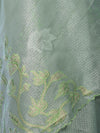 Banarasee Tissue Saree With Resham Embroidery Applique Work Pallu & Scallop Border-Light Green