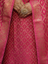 Banarasee Cotton Silk Zari Woven Salwar Kameez Dupatta Set-Fuscia Pink