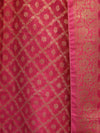 Banarasee Cotton Silk Zari Woven Salwar Kameez Dupatta Set-Fuscia Pink