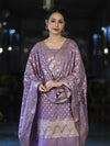 Banarasee Zari Embroidered Chanderi Silk Salwar Kameez With Dupatta Set-Lavender