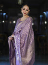 Banarasee Zari Embroidered Chanderi Silk Salwar Kameez With Dupatta Set-Lavender