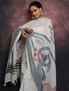 Banarasee Embroidered Chanderi Salwar Kameez With Digital Print Dupatta-Grey