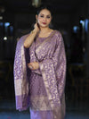 Banarasee Zari Embroidered Chanderi Silk Salwar Kameez With Dupatta Set-Lavender