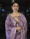 Banarasee Zari Embroidered Chanderi Silk Salwar Kameez With Dupatta Set-Lavender