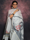 Banarasee Embroidered Chanderi Salwar Kameez With Digital Print Dupatta-Grey