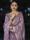 Banarasee Zari Embroidered Chanderi Silk Salwar Kameez With Dupatta Set-Lavender