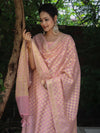 Banarasee Cotton Silk Zari Woven Salwar Kameez Dupatta Set-Light Pink
