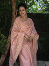 Banarasee Cotton Silk Zari Woven Salwar Kameez Dupatta Set-Light Pink