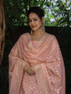 Banarasee Cotton Silk Zari Woven Salwar Kameez Dupatta Set-Light Pink