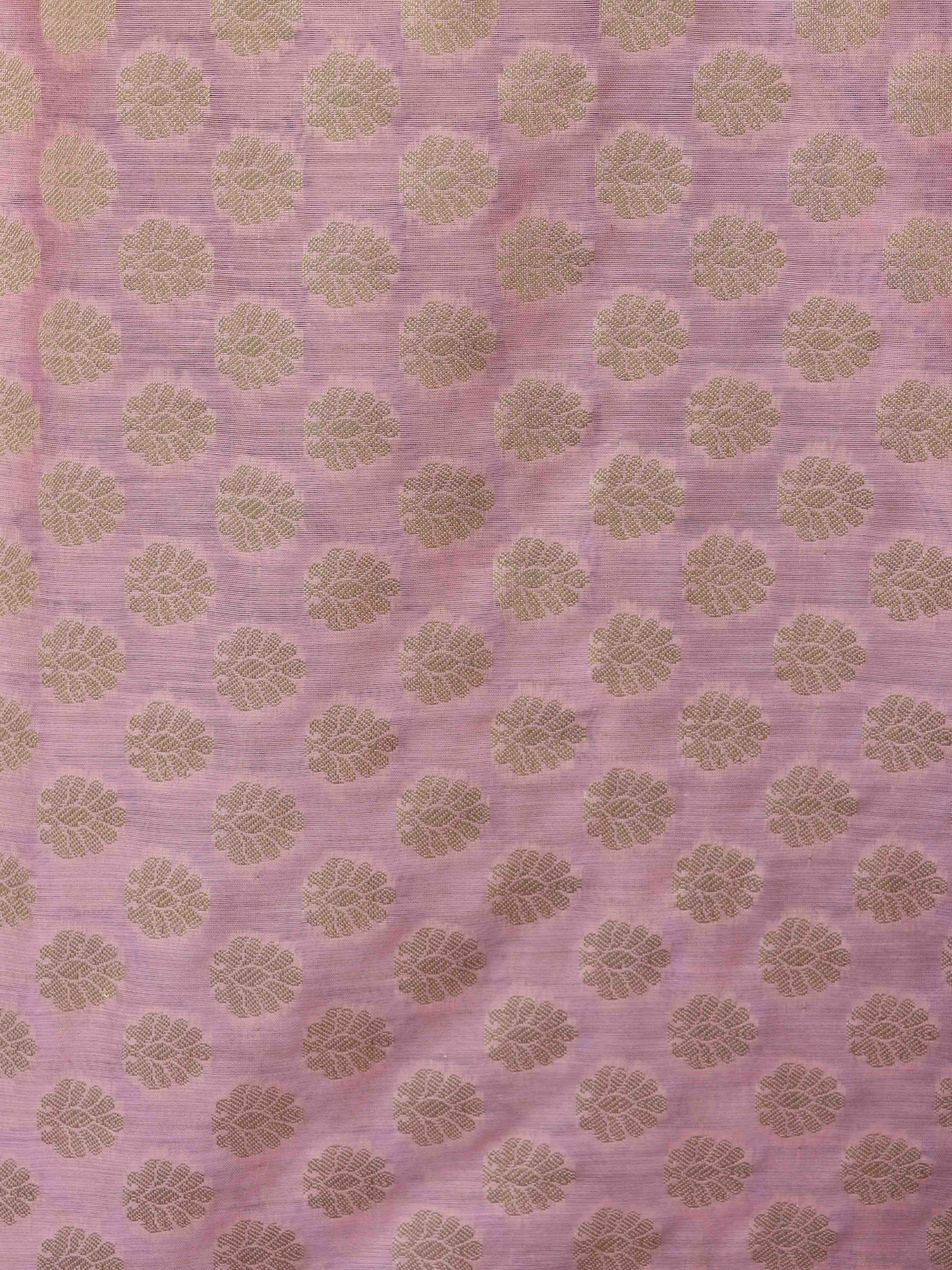 Banarasee Cotton Silk Zari Woven Salwar Kameez Dupatta Set-Light Pink