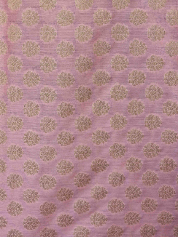 Banarasee Cotton Silk Zari Woven Salwar Kameez Dupatta Set-Light Pink