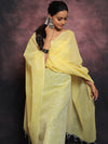 Banarasee Embroidered Linen Cotton Salwar Kameez With Dupatta-Yellow