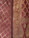Banarasee Cotton Silk Zari Woven Salwar Kameez Dupatta Set-Burgundy