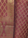 Banarasee Cotton Silk Zari Woven Salwar Kameez Dupatta Set-Burgundy