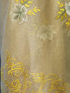 Banarasee Tissue Saree With Resham Embroidery Applique Work Pallu & Scallop Border-Yellow (Gold Tone)