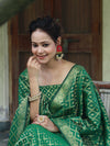 Banarasee Cotton Silk Zari Woven Salwar Kameez Dupatta Set-Green