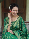 Banarasee Cotton Silk Zari Woven Salwar Kameez Dupatta Set-Green