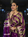 Banarasee Semi Katan Zari Work Salwar Kameez Fabric With Dupatta Set-Violet