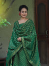 Banarasee Cotton Silk Zari Woven Salwar Kameez Dupatta Set-Green