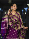 Banarasee Semi Katan Zari Work Salwar Kameez Fabric With Dupatta Set-Violet