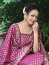 Banarasee Cotton Silk Zari Woven Salwar Kameez Dupatta Set-Magenta