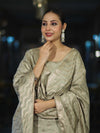 Banarasee Zari Embroidered Chanderi Silk Salwar Kameez With Dupatta Set-Sage Green