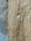 Banarasee Zari Embroidered Chanderi Silk Salwar Kameez With Dupatta Set-Sage Green