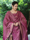 Banarasee Cotton Silk Zari Woven Salwar Kameez Dupatta Set-Magenta