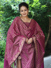 Banarasee Cotton Silk Zari Woven Salwar Kameez Dupatta Set-Magenta