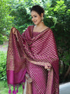 Banarasee Cotton Silk Zari Woven Salwar Kameez Dupatta Set-Magenta