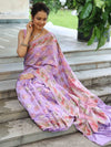 Banarasee Semi Georgette Saree With Resham Buta Design & Border-Pastel Purple