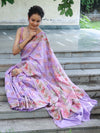 Banarasee Semi Georgette Saree With Resham Buta Design & Border-Pastel Purple
