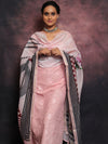 Banarasee Embroidered Chanderi Salwar Kameez With Digital Print Dupatta-Pink