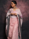 Banarasee Embroidered Chanderi Salwar Kameez With Digital Print Dupatta-Pink