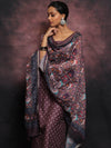 Banarasee Chanderi Silk Zari Buti Salwar Kameez With Patola Dupatta-Plum