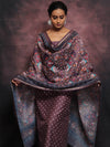 Banarasee Chanderi Silk Zari Buti Salwar Kameez With Patola Dupatta-Plum