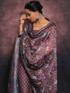 Banarasee Chanderi Silk Zari Buti Salwar Kameez With Patola Dupatta-Plum