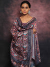 Banarasee Chanderi Silk Zari Buti Salwar Kameez With Patola Dupatta-Plum