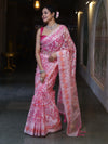 Banarasee Organza Mix Saree With Resham Jaal Design-Light Pink