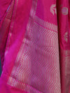 Banarasee Handloom Semi Silk Saree With Buta Design & Plain Border-Magenta
